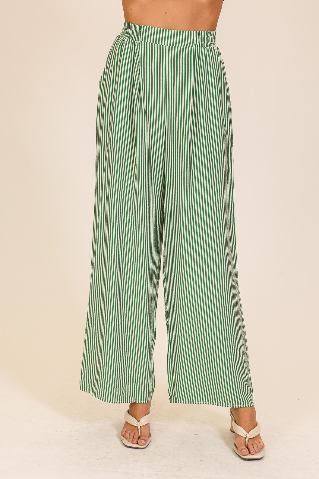 Striped Wide-leg Pants
