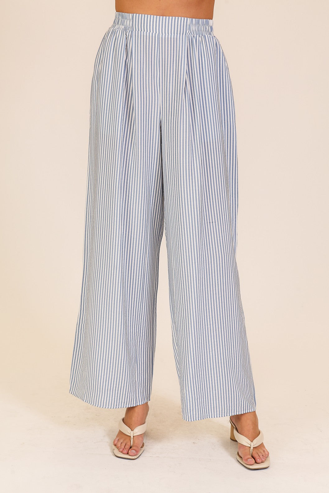 Striped Wide-leg Pants