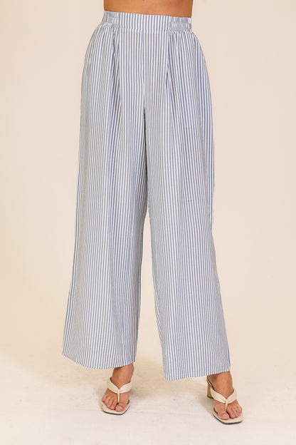 Striped Wide-leg Pants