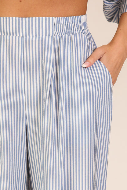 Striped Wide-leg Pants