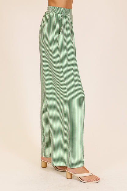 Striped Wide-leg Pants