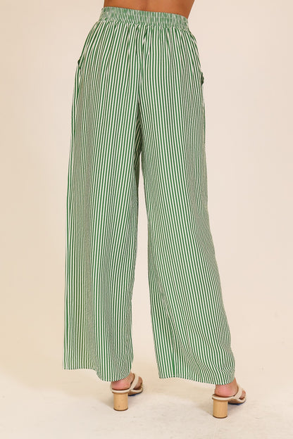 Striped Wide-leg Pants