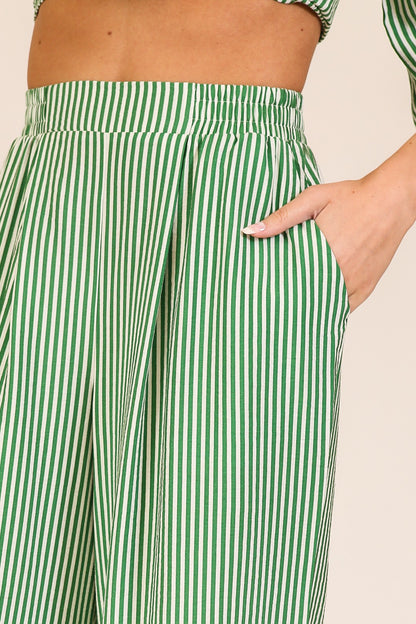 Striped Wide-leg Pants