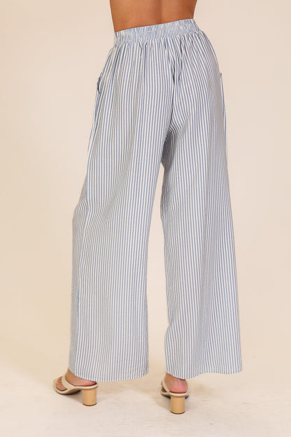 Striped Wide-leg Pants