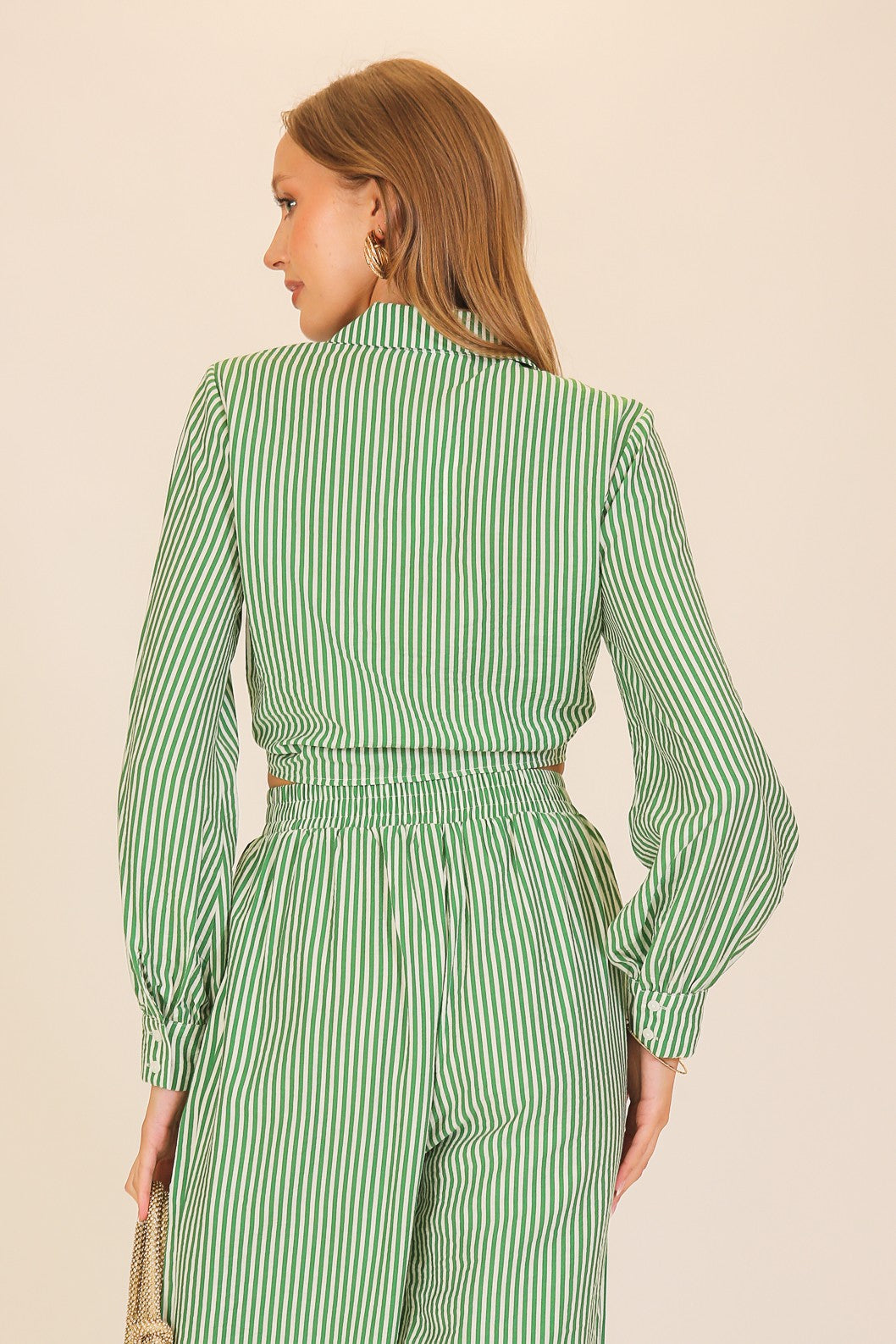 Striped Tie-front Top