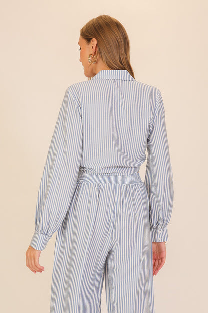 Striped Tie-front Top