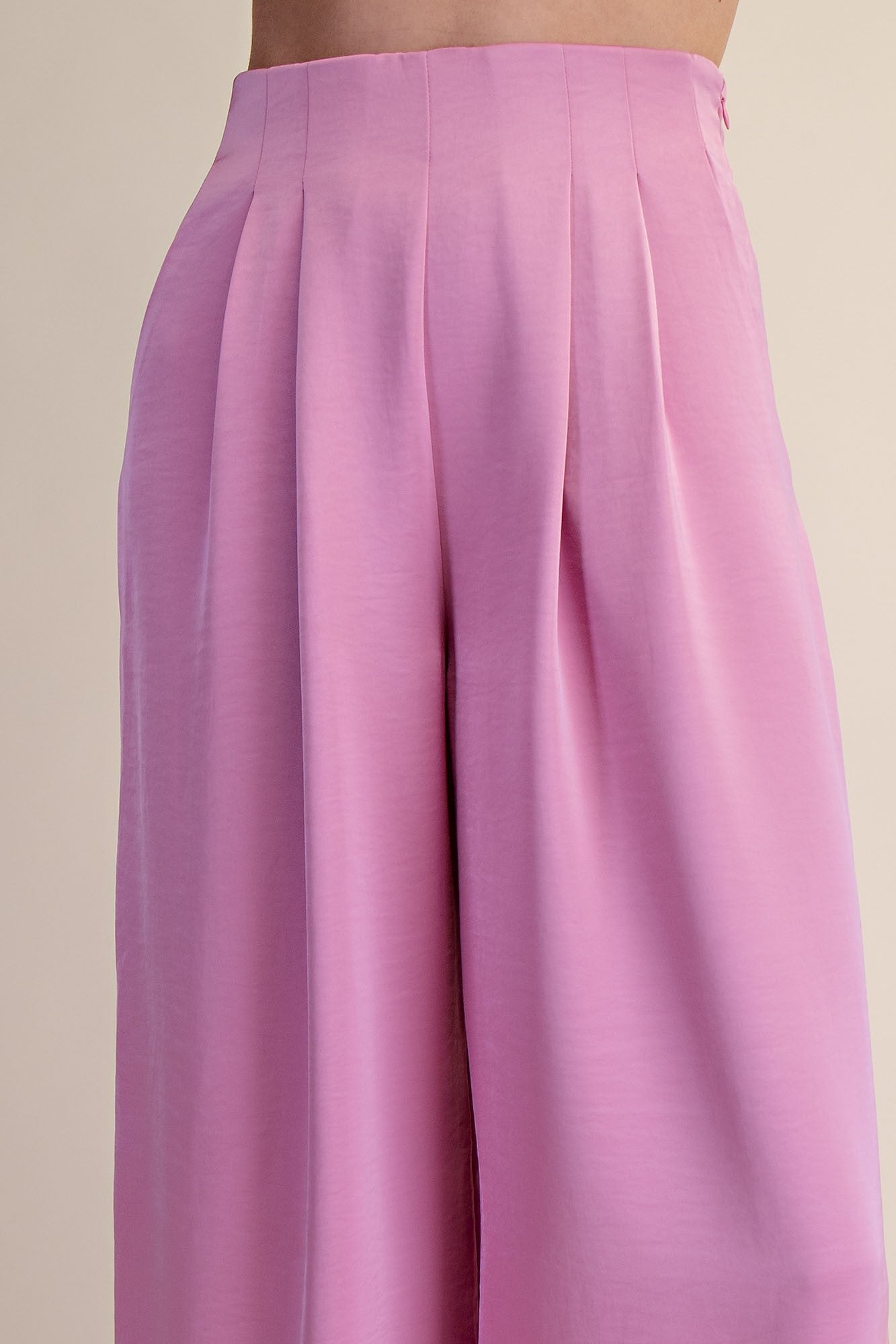 Pleated High-waisted Wide Pants