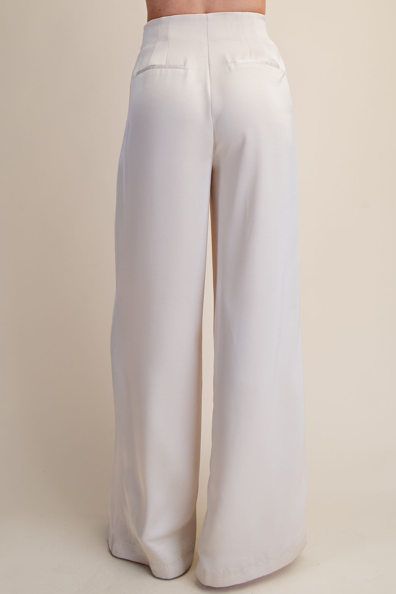 Pleated High-waisted Wide Pants