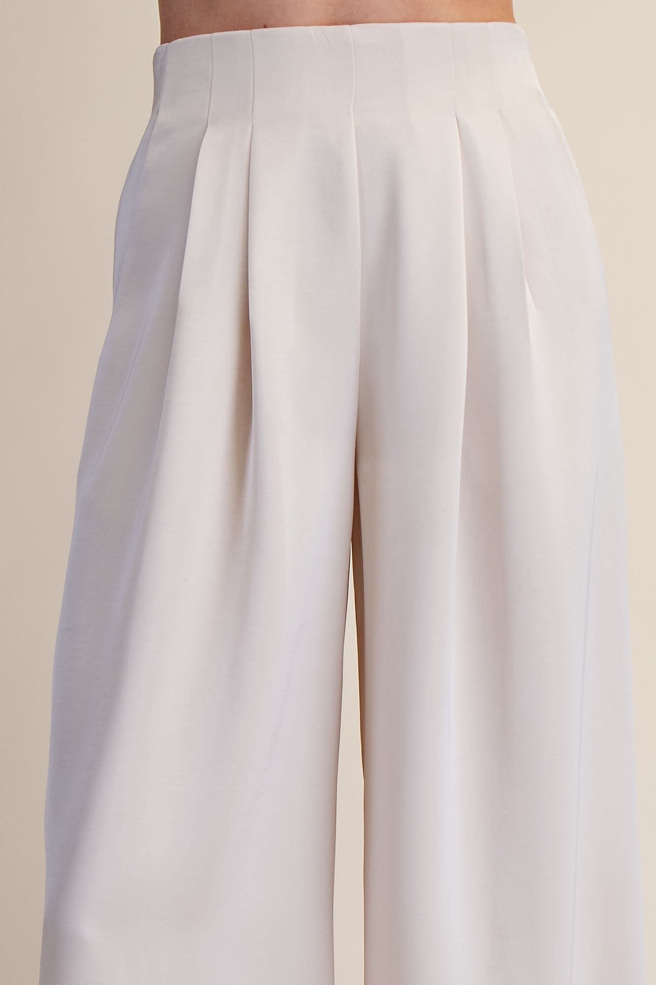 Pleated High-waisted Wide Pants