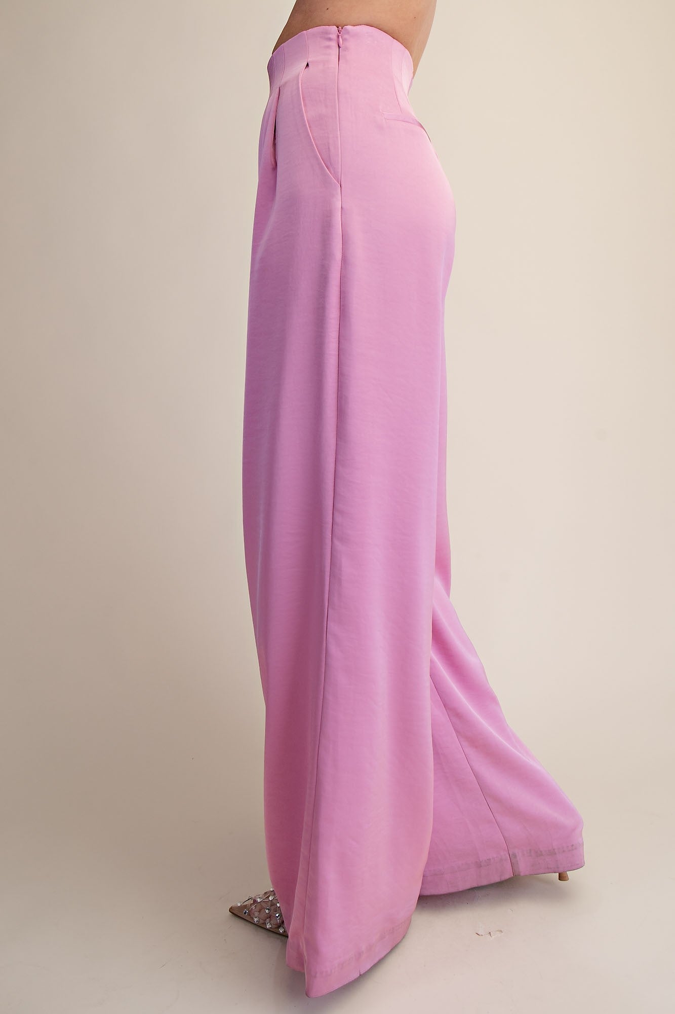 Pleated High-waisted Wide Pants