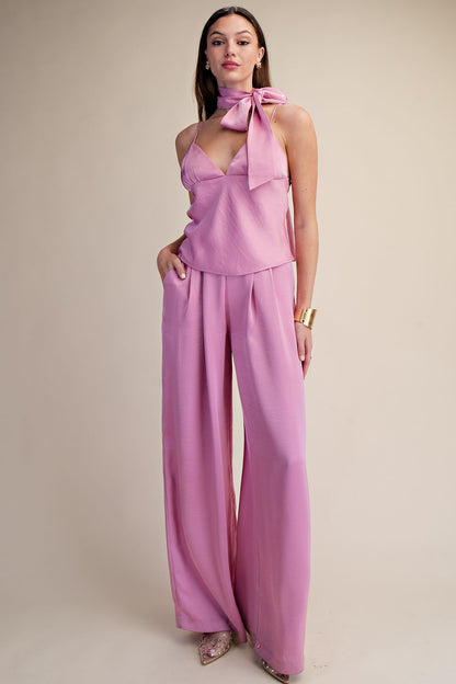 Detachable Scarf-neck V-neck Cami