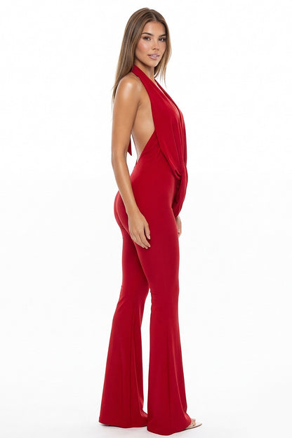 Draped Halter Neck Jumpsuit