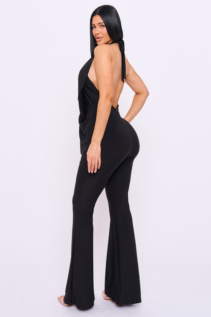 Draped Halter Neck Jumpsuit