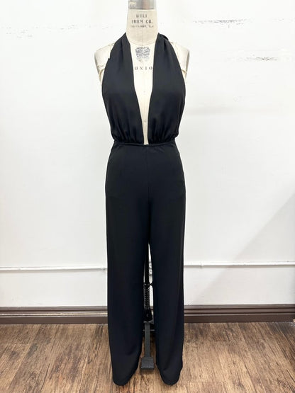 Deep Plunge Halter Jumpsuit