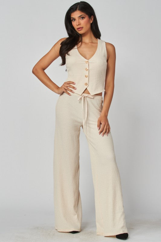 Sunday Shoreline Waffle-knit Two-piece Set