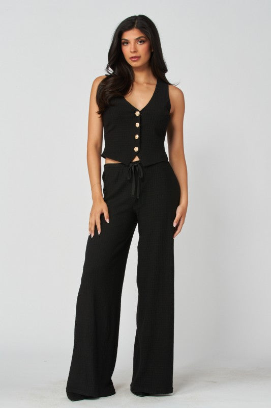 Sunday Shoreline Waffle-knit Two-piece Set