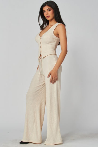 Sunday Shoreline Waffle-knit Two-piece Set