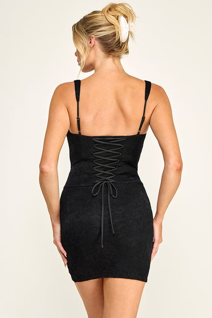 Lace Corset Sleeveless Mini Dress