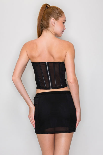 Asymmetrical Corset Tube Top