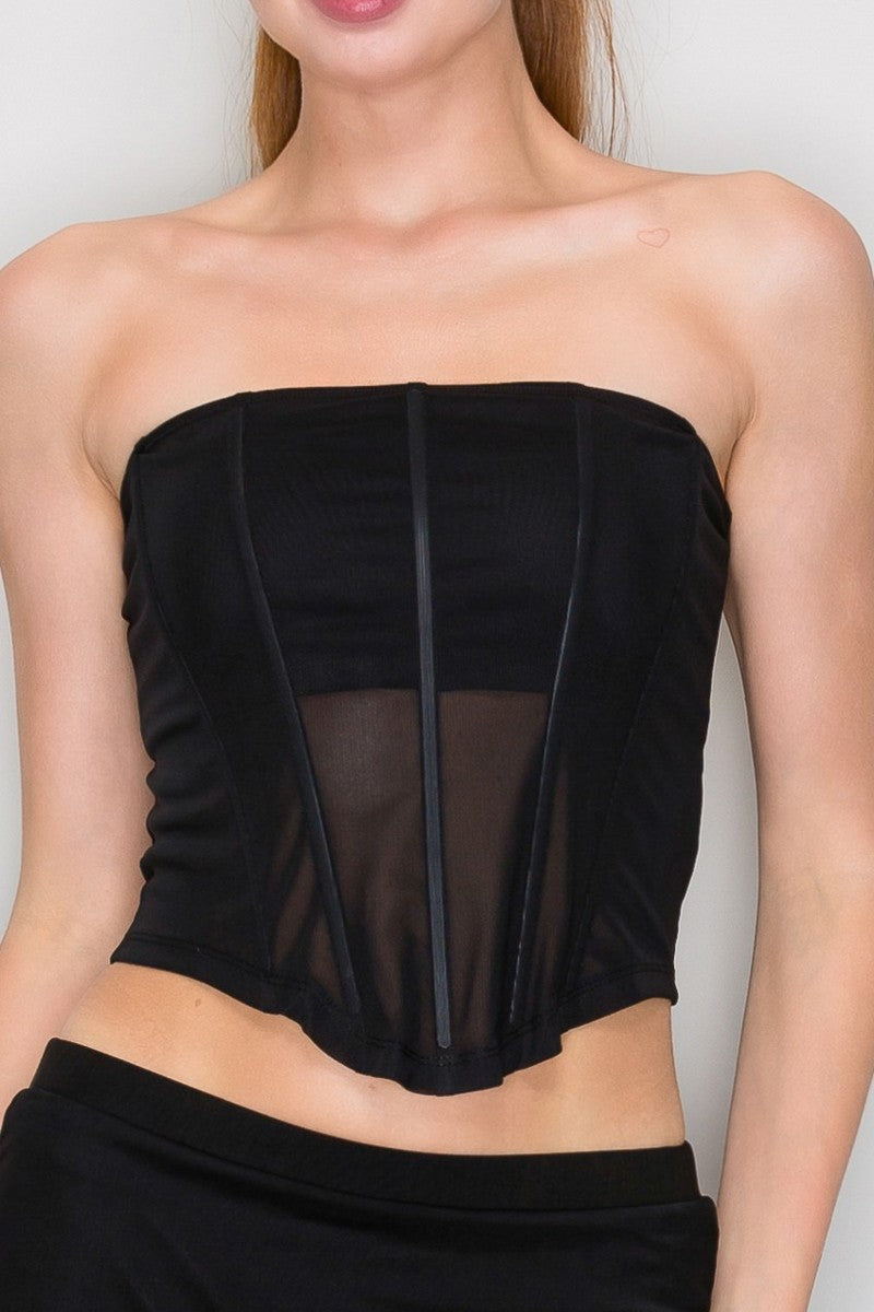 Asymmetrical Corset Tube Top