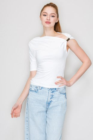 Asymmetrical Neck With Gold Hardware Top