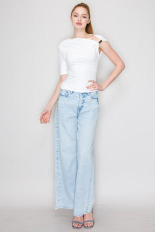 Asymmetrical Neck With Gold Hardware Top