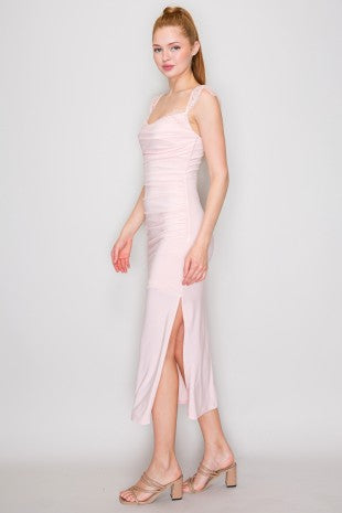 Lace Cap Sleeve Side Slit Madi Dress