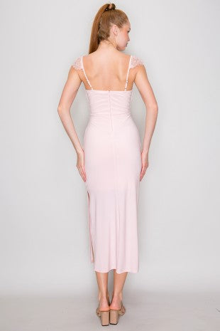 Lace Cap Sleeve Side Slit Madi Dress