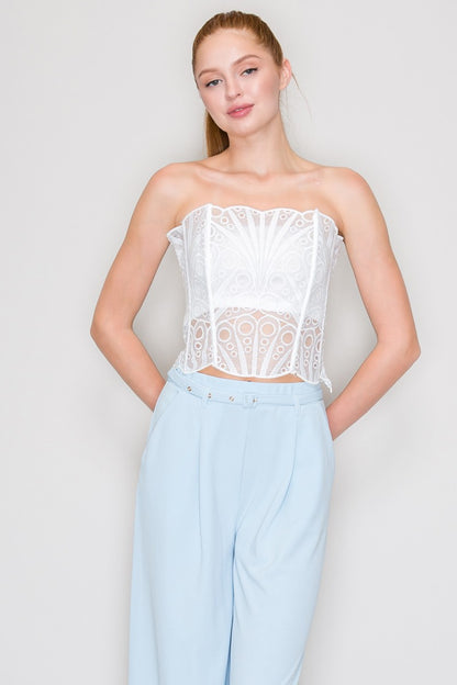 Crochet Lace Tube Corset Top