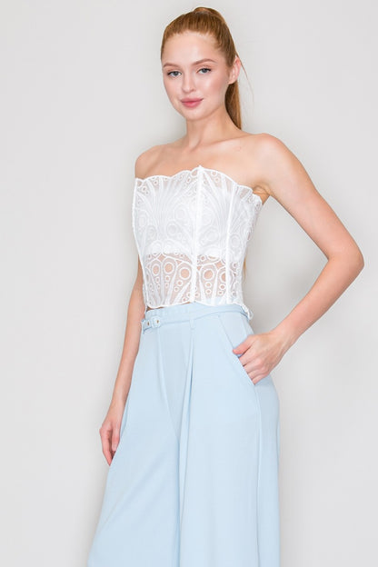 Crochet Lace Tube Corset Top