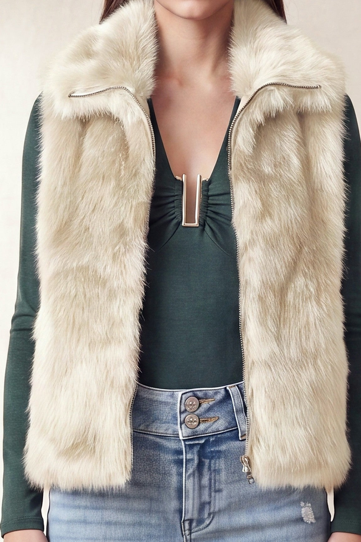 faux fur vest