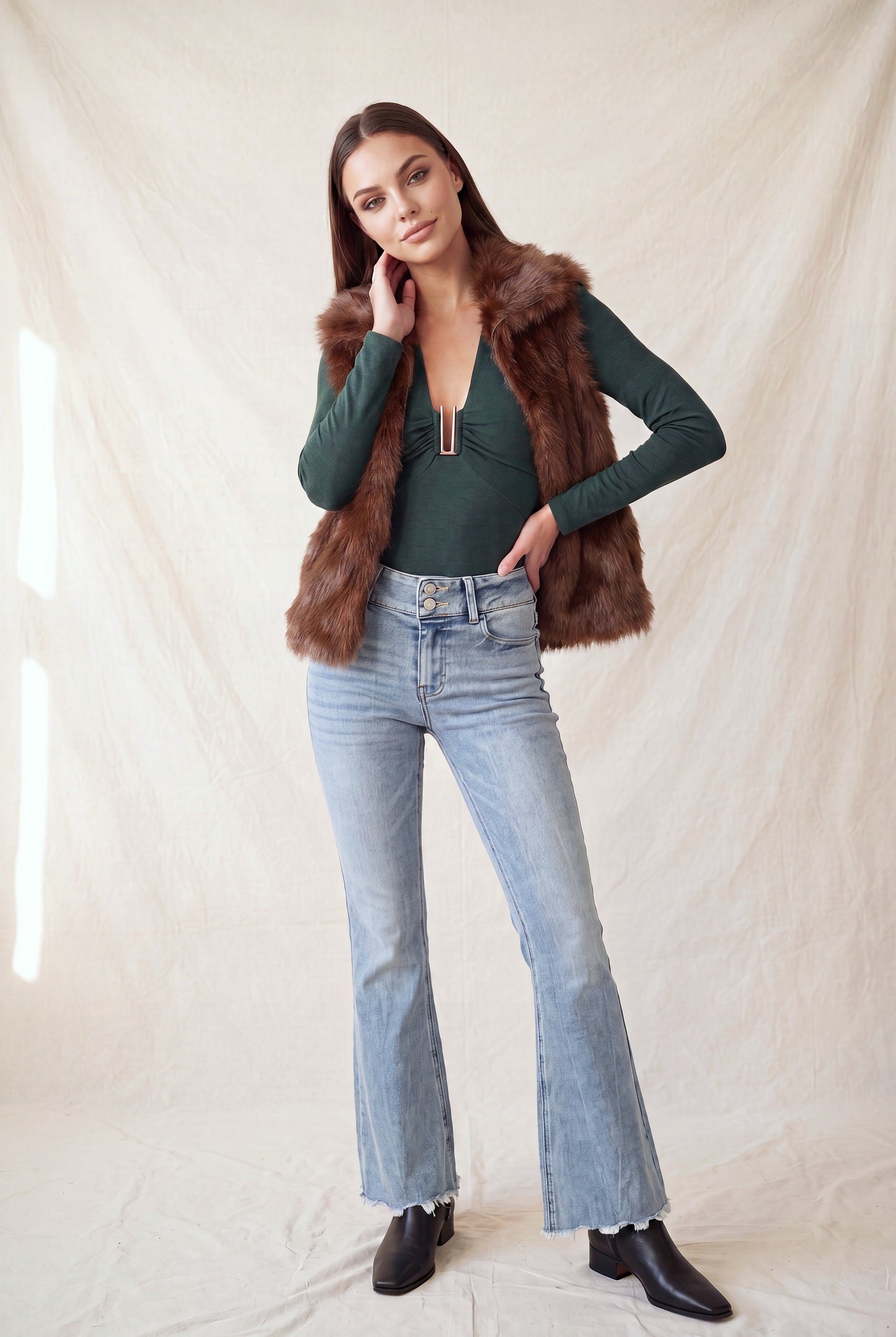 faux fur vest