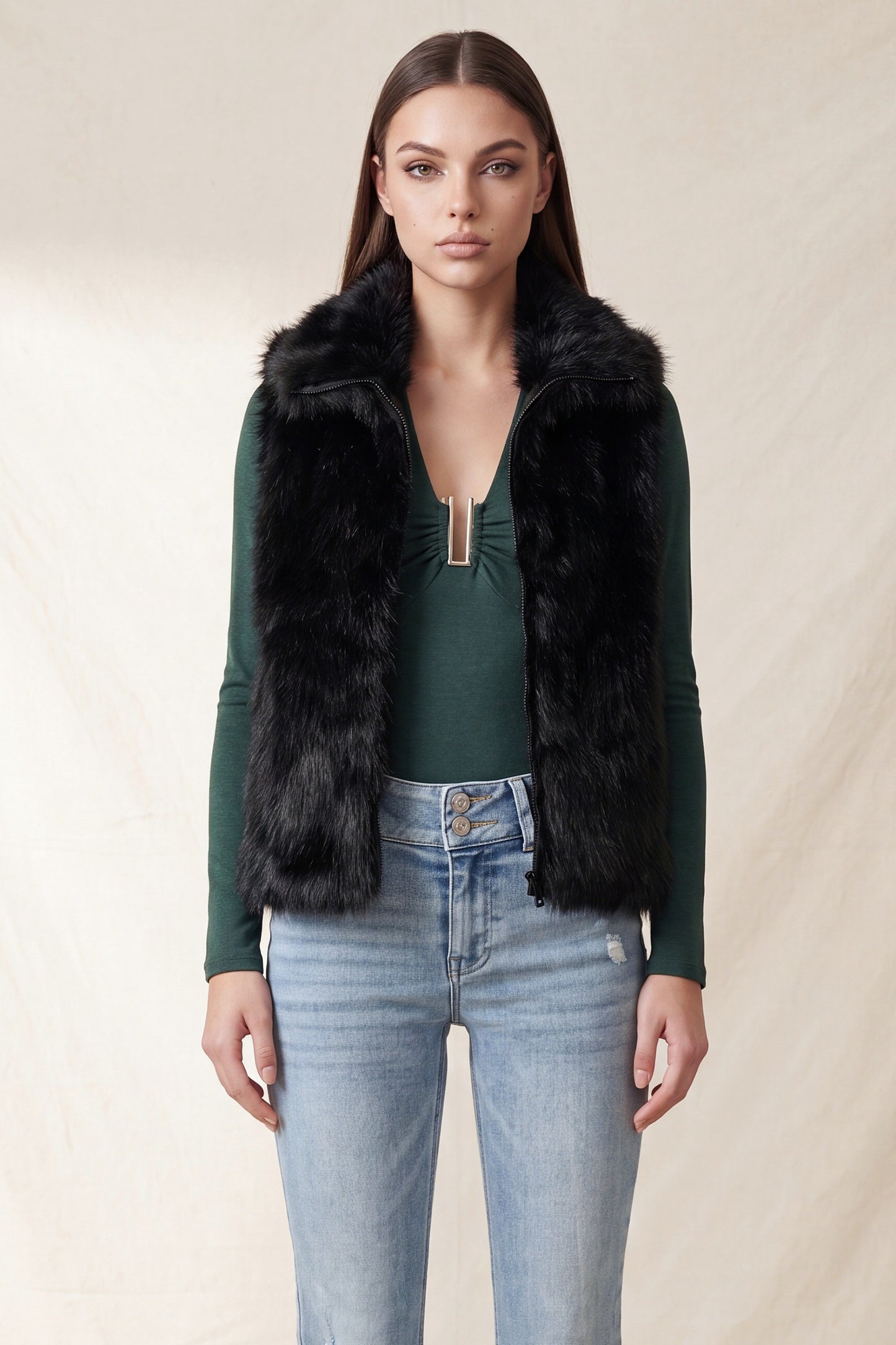 faux fur vest