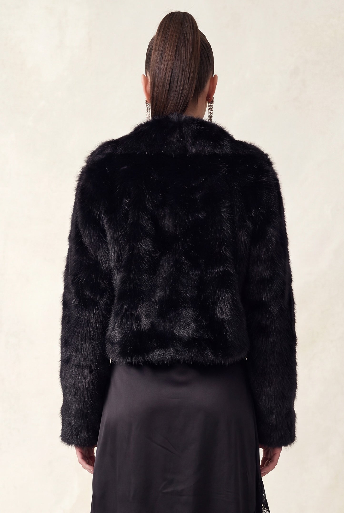 Faux Fur Notched Collar Jacket
