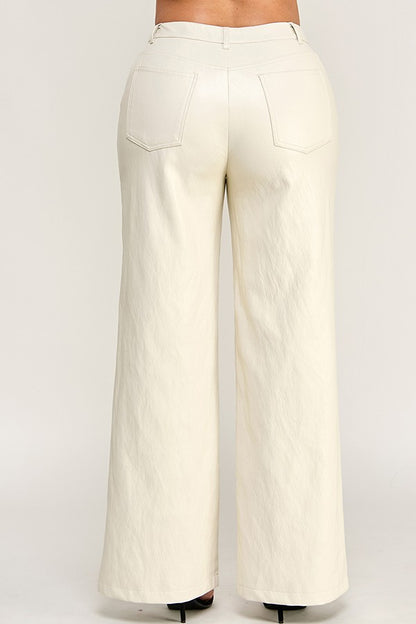 patent leather high waist wide leg pants