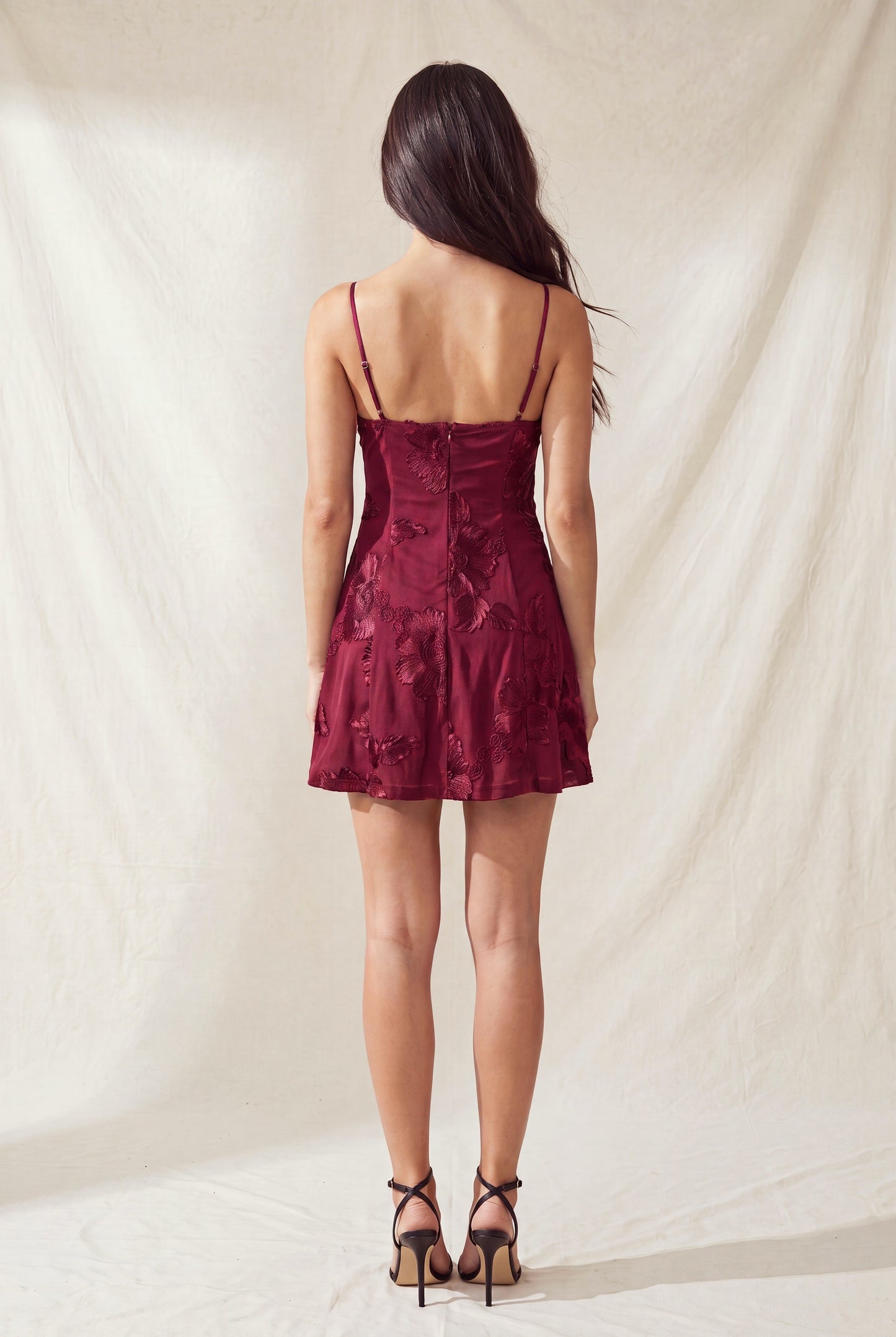 Floral Embroidered Sleeveless Mini Dress