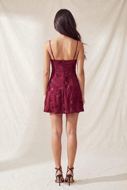 Floral Embroidered Sleeveless Mini Dress