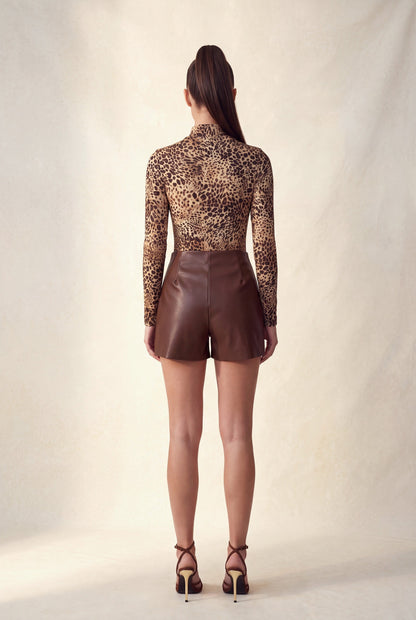 Mock Neck High-cut Thong Long Sleeve Bodysuit