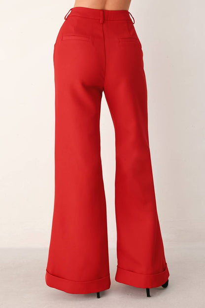 flare leg cuff trouser
