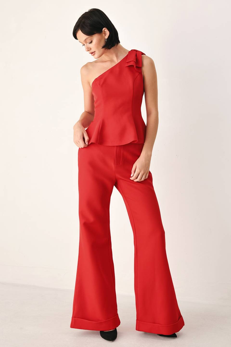 flare leg cuff trouser