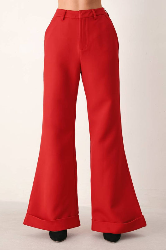 flare leg cuff trouser