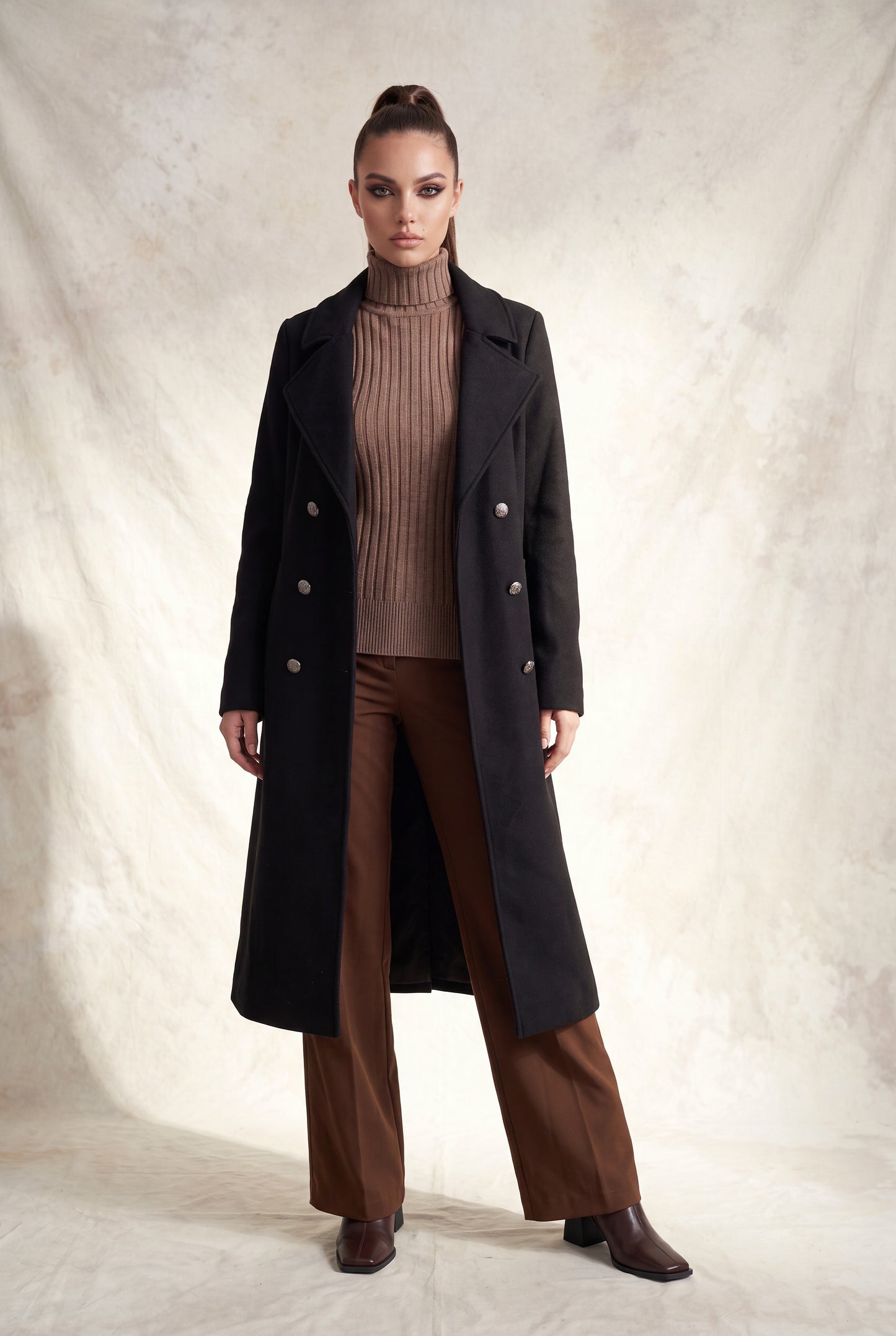Longline Notch Double-breasted Coat
