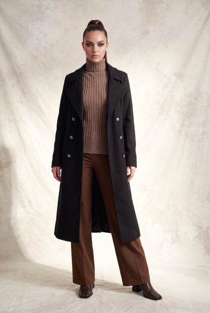 Longline Notch Double-breasted Coat