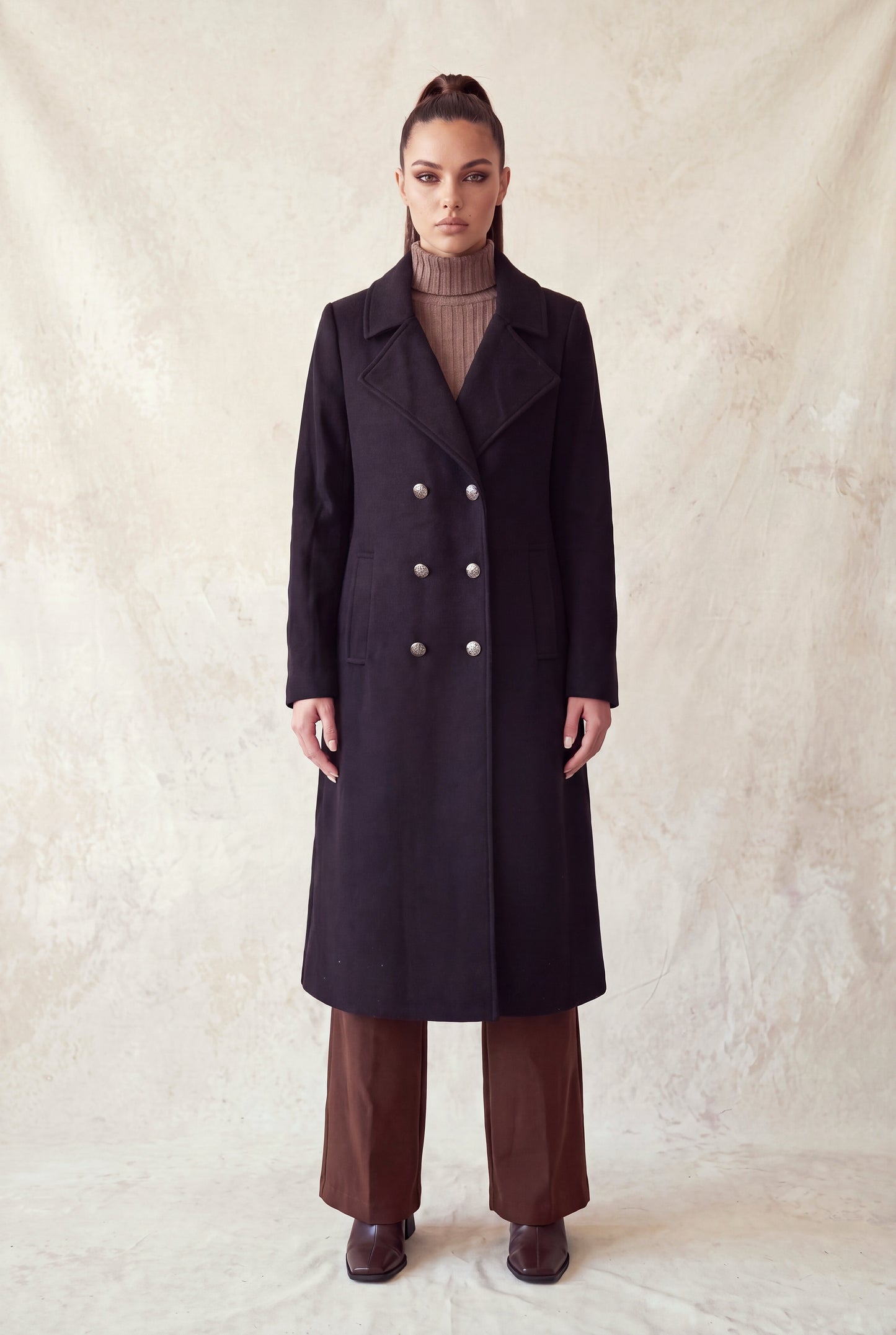 Longline Notch Double-breasted Coat