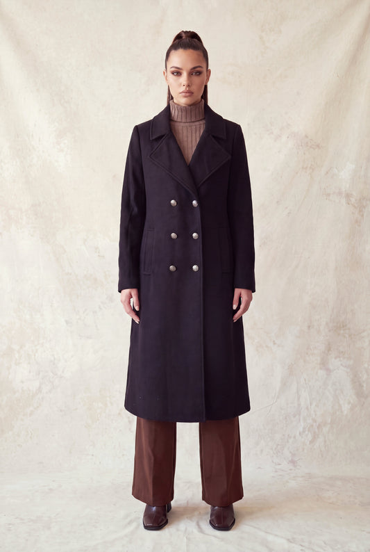 Longline Notch Double-breasted Coat