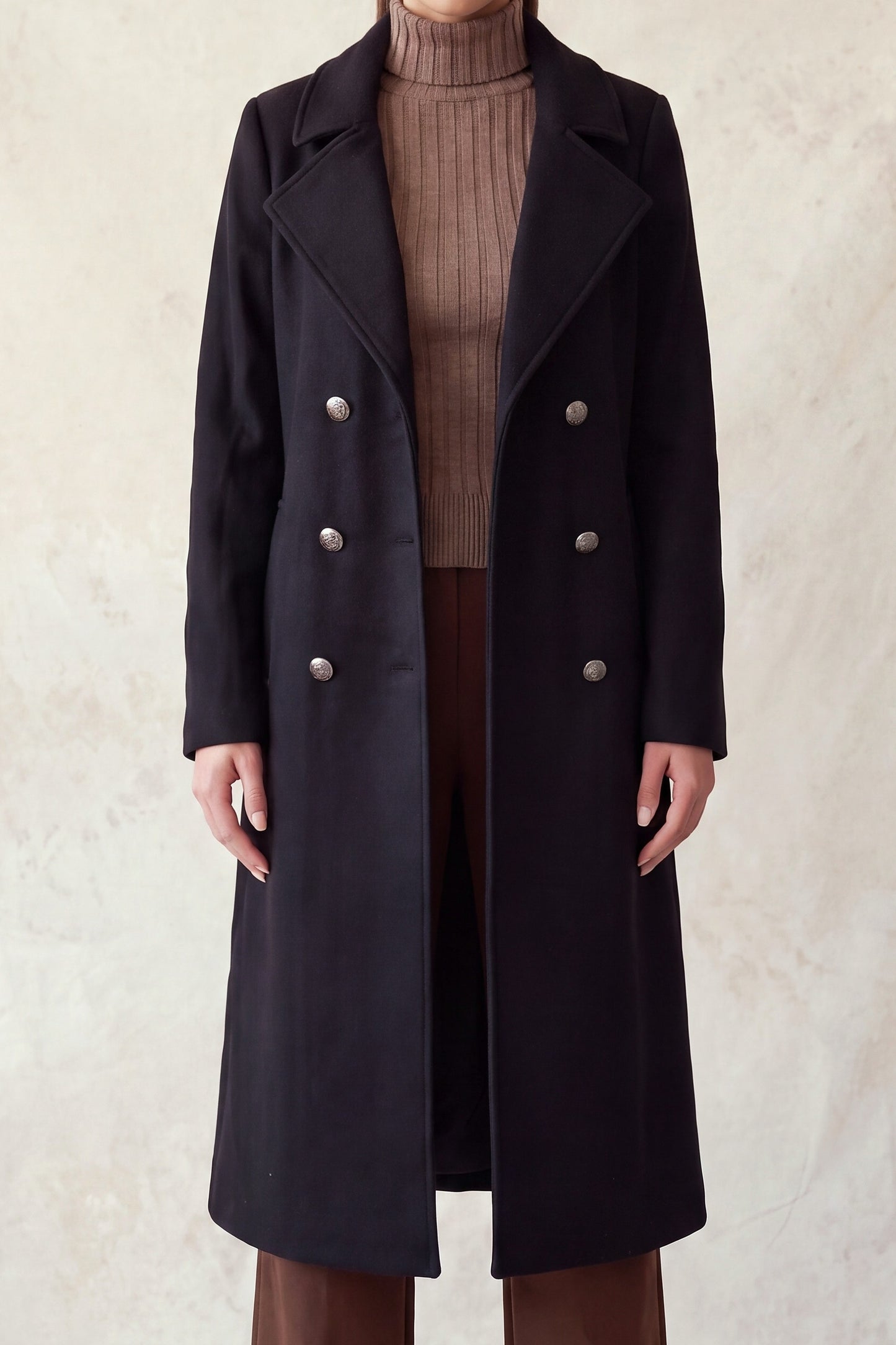 Longline Notch Double-breasted Coat