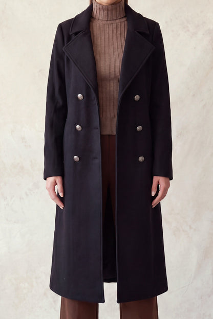 Longline Notch Double-breasted Coat