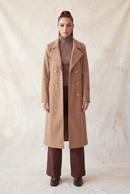 Longline Notch Double-breasted Coat