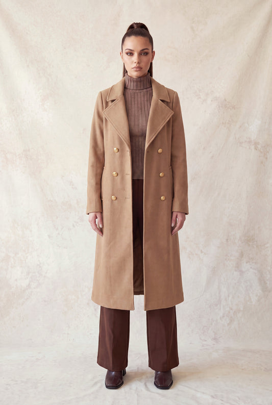 Longline Notch Double-breasted Coat