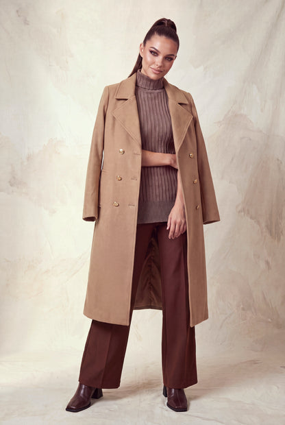 Longline Notch Double-breasted Coat